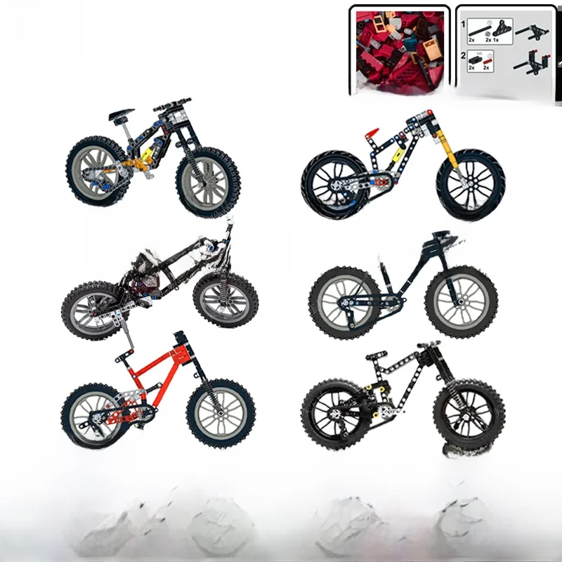 AliExpress KEJI MOC Downhill Mountain Bike Riding Off Road Full Suspension Model Building Blocks Bricks Kits