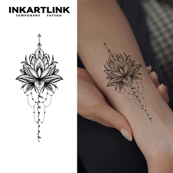 Lotus temporary tattoo sticker, waterproof magic tattoo, lasts to 15 days fake tattoo, semi permanent tattoo