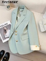 Chaqueta elegante para mujer, abrigo a la moda con cuello levantado, abrigos femeninos de manga larga, moda de primavera y otoño, prendas de vestir holgadas para oficina para mujer