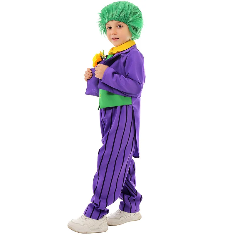 Halloween Kind Kleinkind Jungen Selbstmord kommando Joker Kostüm grüne Perücke Kostüm Kinder Heide Ledger Joker Comic Kostüm