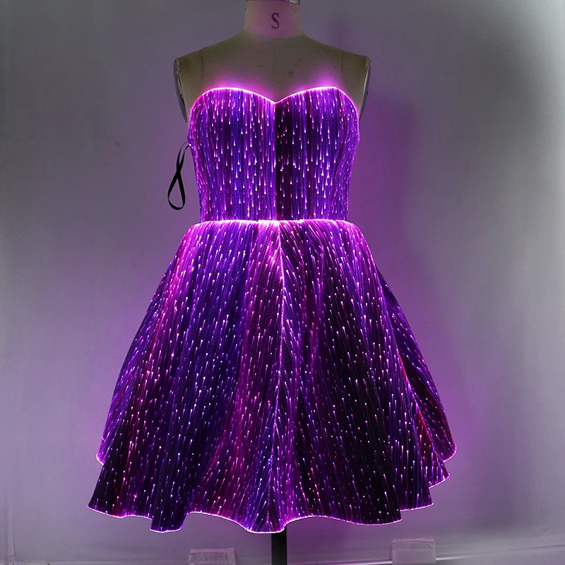 Lumisonata Light up Evening Dresses Fiber Optic Party Sexy Dress App Control for Party