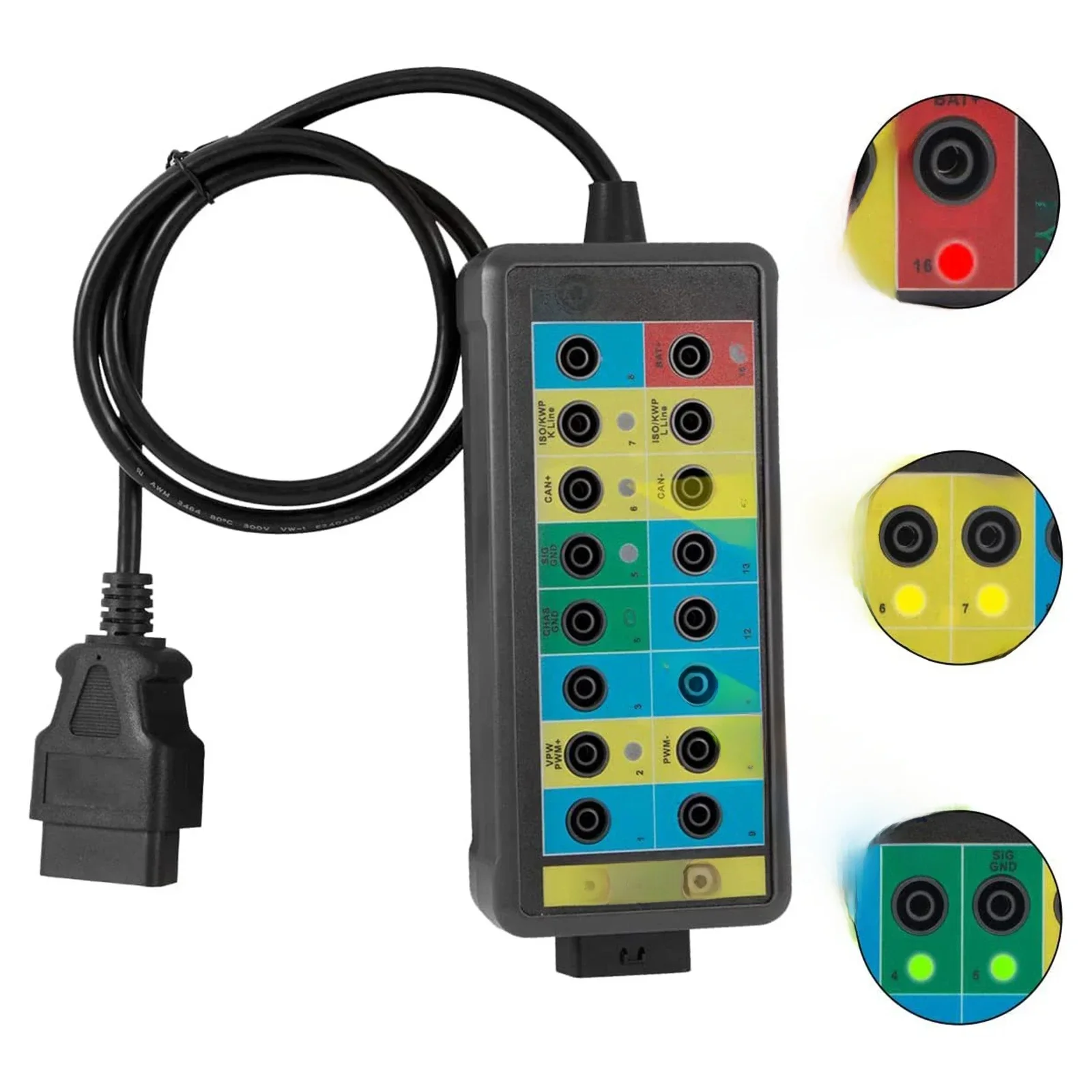 Elektrische Diagnosehulpmiddelen Kunnen De Breakout-Box Van De Analysator Busbus, Kan Een Breakout-Box Led-Licht Auto Obdii-Protocoldetector 16-Pins - afbeelding 2