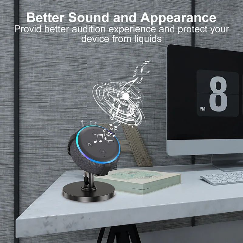 For Amazon Echo Dot 3rd Speaker Desktop Stand 360° Adjustable Smart Home Speaker Accessory Stand