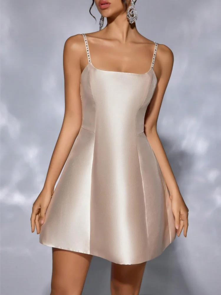 D&M Fashion Kleid mit offenem Rücken, Party, Nachtclub, ärmellose Passform, schmale Minikleider