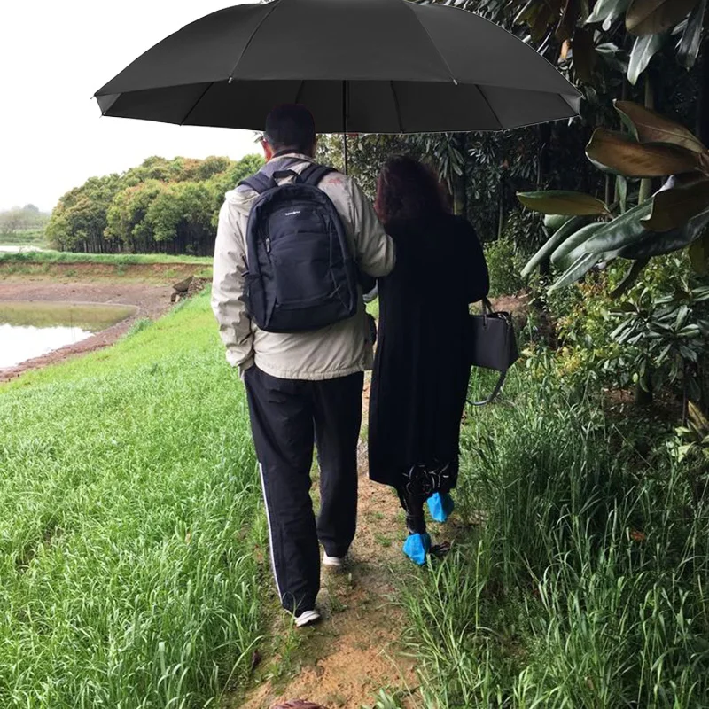 Paraguas plegable grande a prueba de viento, sombrilla de lujo para hombres y mujeres, sombrilla de negocios, sombrilla de regalo, sombrilla grande para hombres de 10 costillas Para día de sol o lluvia