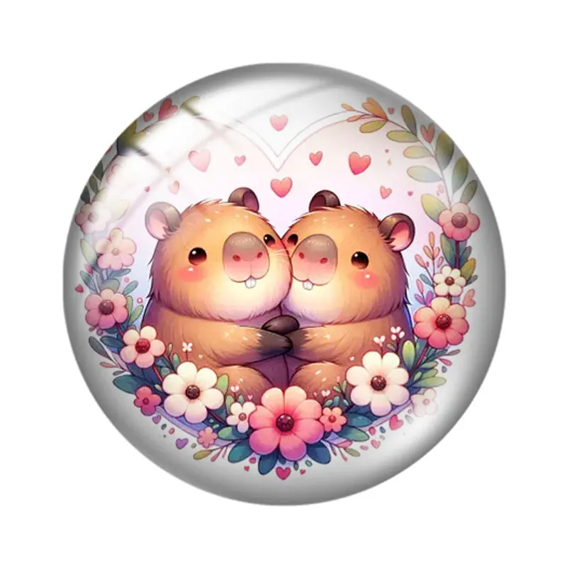 Immagine 5: acquerello Animale Amore 12/18/20/25mm vetro cabochon braccialetto anelli pendenti per gioielli demo orecchini indietro Fare risultati