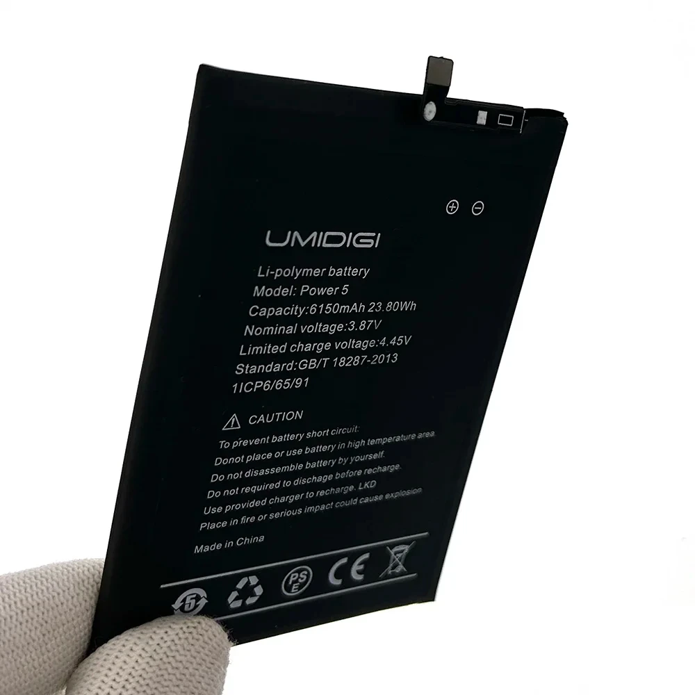 100% Genuine Original 6150mAh UMIDIGI Power 5 Battery For UMI Umidigi Power 5 Bison X10 Bison X10 Pro Replacement Batteries