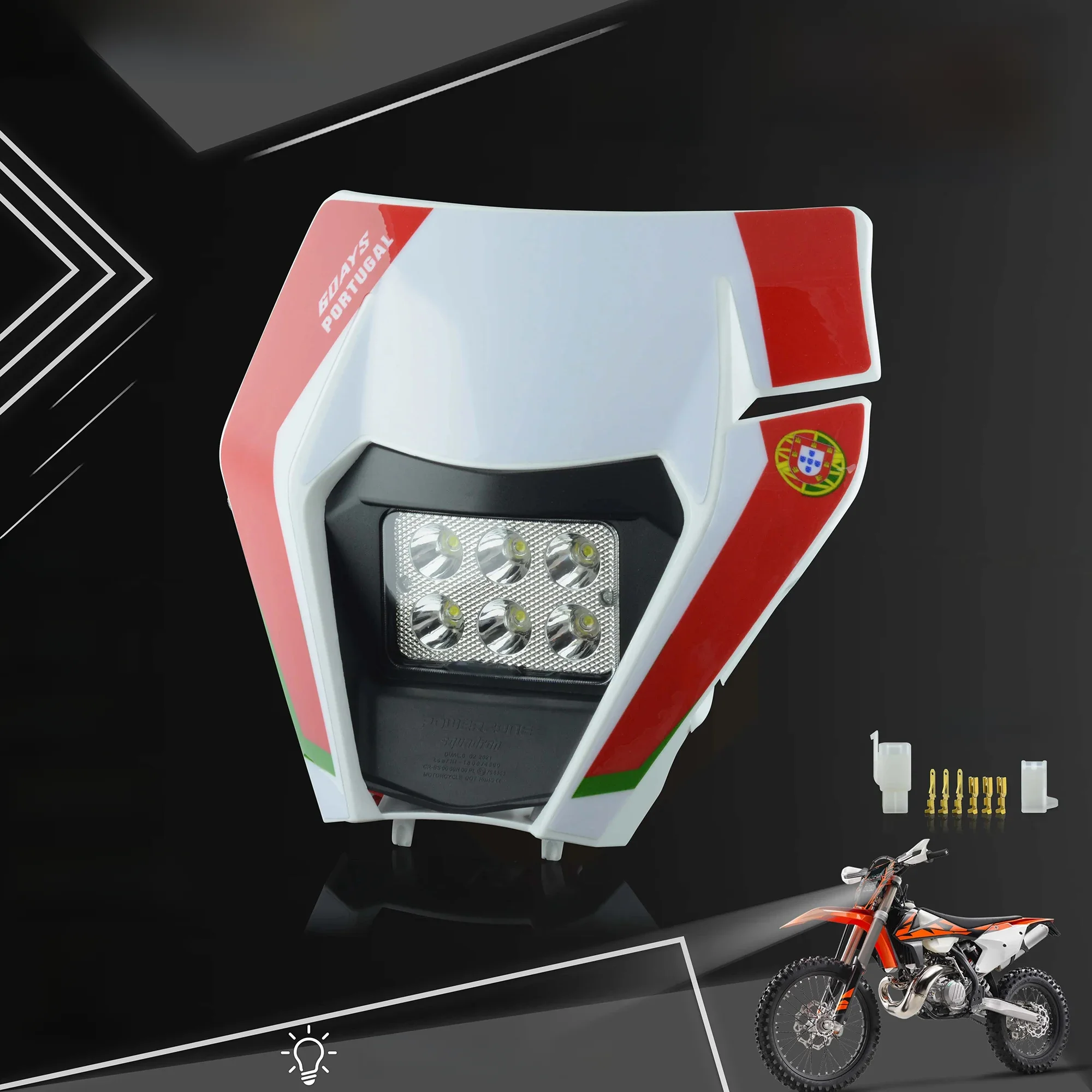 AliExpress MCHMFG Motorcycle LED Headlight Headlamp Head Light Supermoto Fairing For KTM EXC SXF MX Dirt Bike Enduro LED Headlight