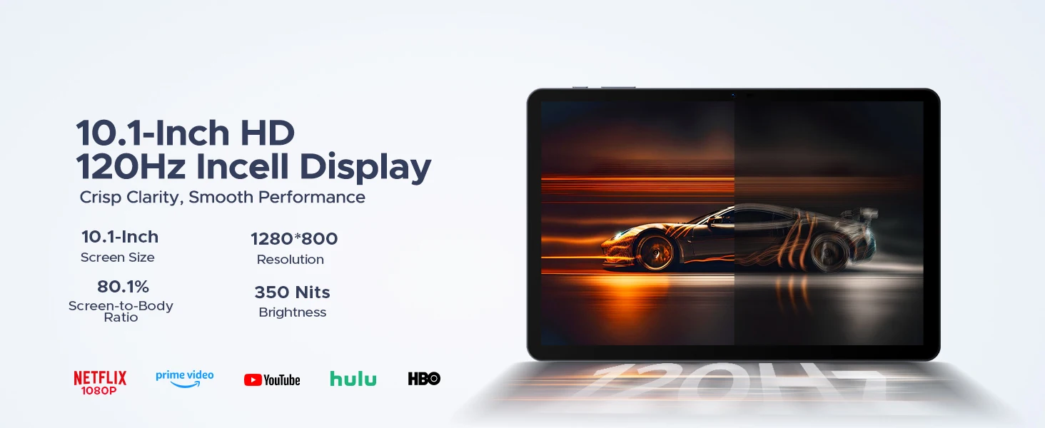 POCKAM P10 Pro Smart Tablet 10.1'' Tablet with 8800mAh Battery, 48GB RAM (8GB+40GB), 128GB ROM, Gemini AI, Android 16, and Widevine L1 support