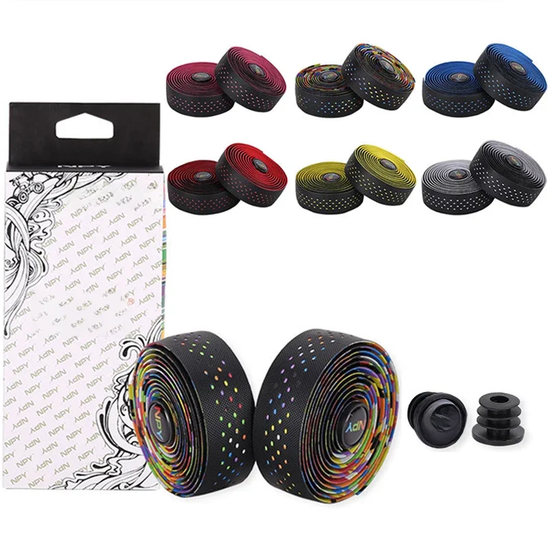 AliExpress Road Bike Bar Tape Breathable Bicycle Bar Tape EVA/PU Anti-Skid Shock Absorber Bike Wrap Tape with 1