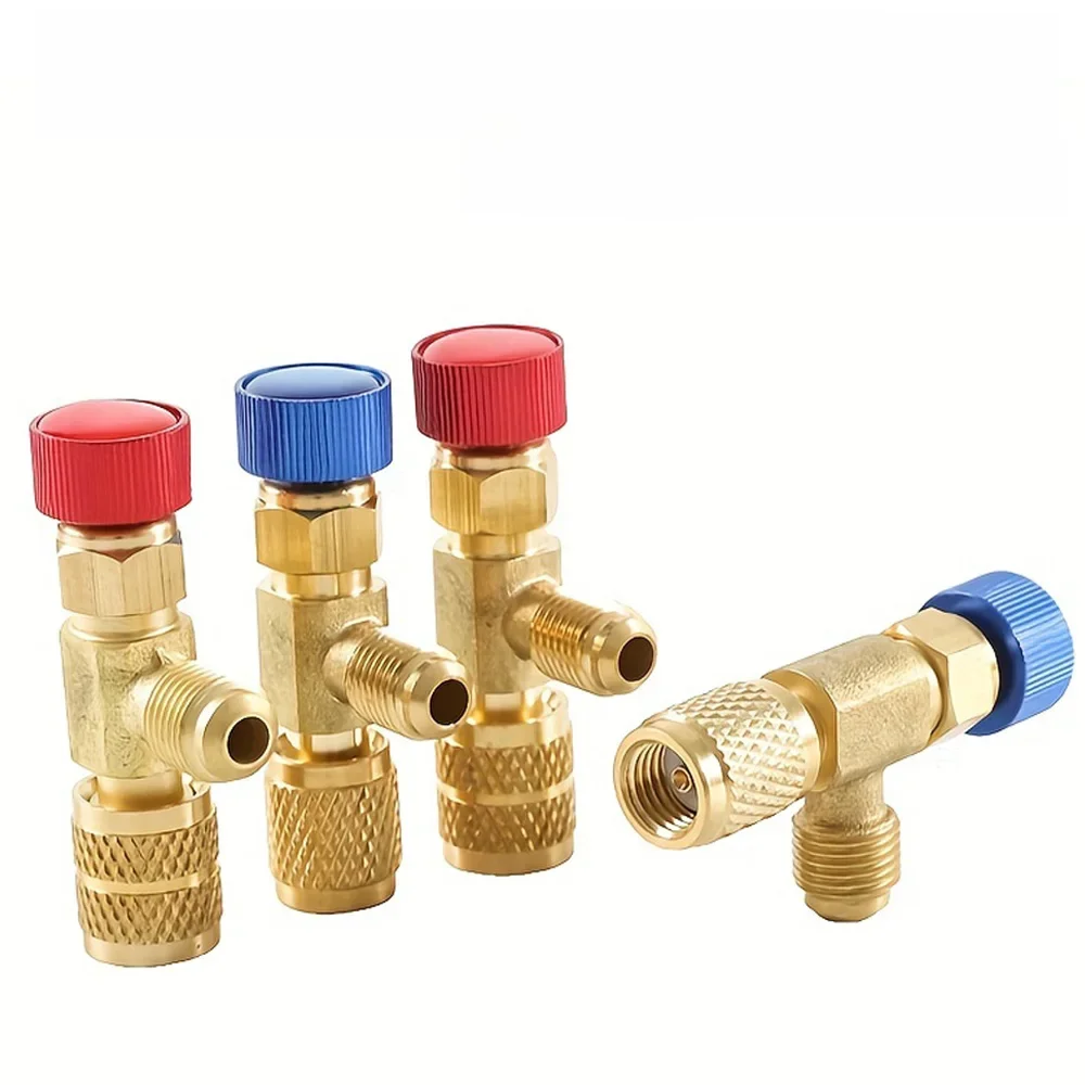 Zawór bezpieczeństwa cieczy R410A R22 Chłodnicza klimatyzacja 1/4 "Adapter bezpieczeństwa dla SAE 1/4" męski adapter bezpieczeństwa Famale — zdjęcie 2