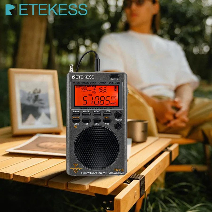 Retekess TR110 Radio FM Receiver Portable SSB Shortwave Radios AM FM All Waves Band CB AIR Band Ham Radio SW MW LSB VHF UHF NOAA