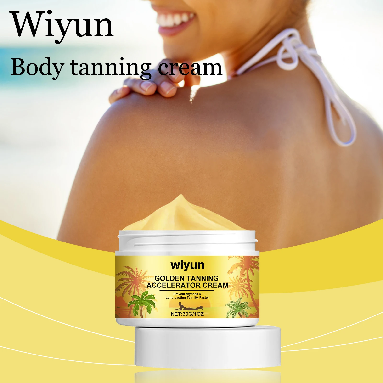 

Wiyun Tanning Body Cream Summer Outdoors Moisturizing Strengthening Skin Barrier Bronzer Wheated Skin Sunless Tanning Cream
