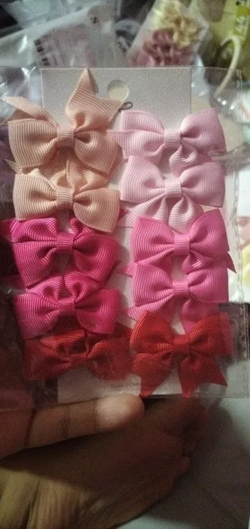 10Pcs/Set New Cute Solid Ribbon Bowknot Hair Clips for Baby Girls Handmade Bows Hairpin Barrettes Headwear Baby Hair Accessories photo review