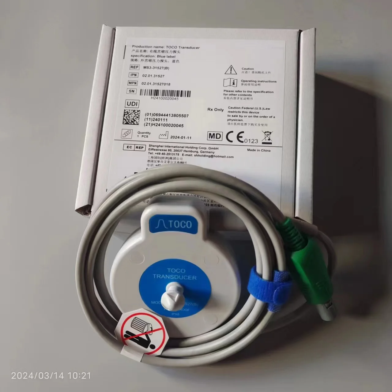 

New Original MS3-31527(B) Edan F2/F3/F6/F9 TOCO Transducer