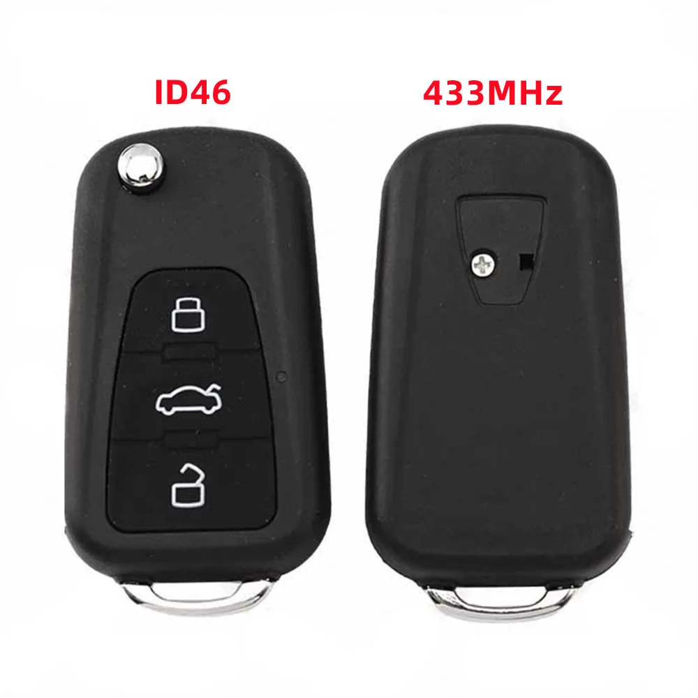 Keychannel Car Key Fob Flip Remote For MG Roewe 350 Replacement ID46 433MHz Remote Spare Key Add Key Locksmith Tool