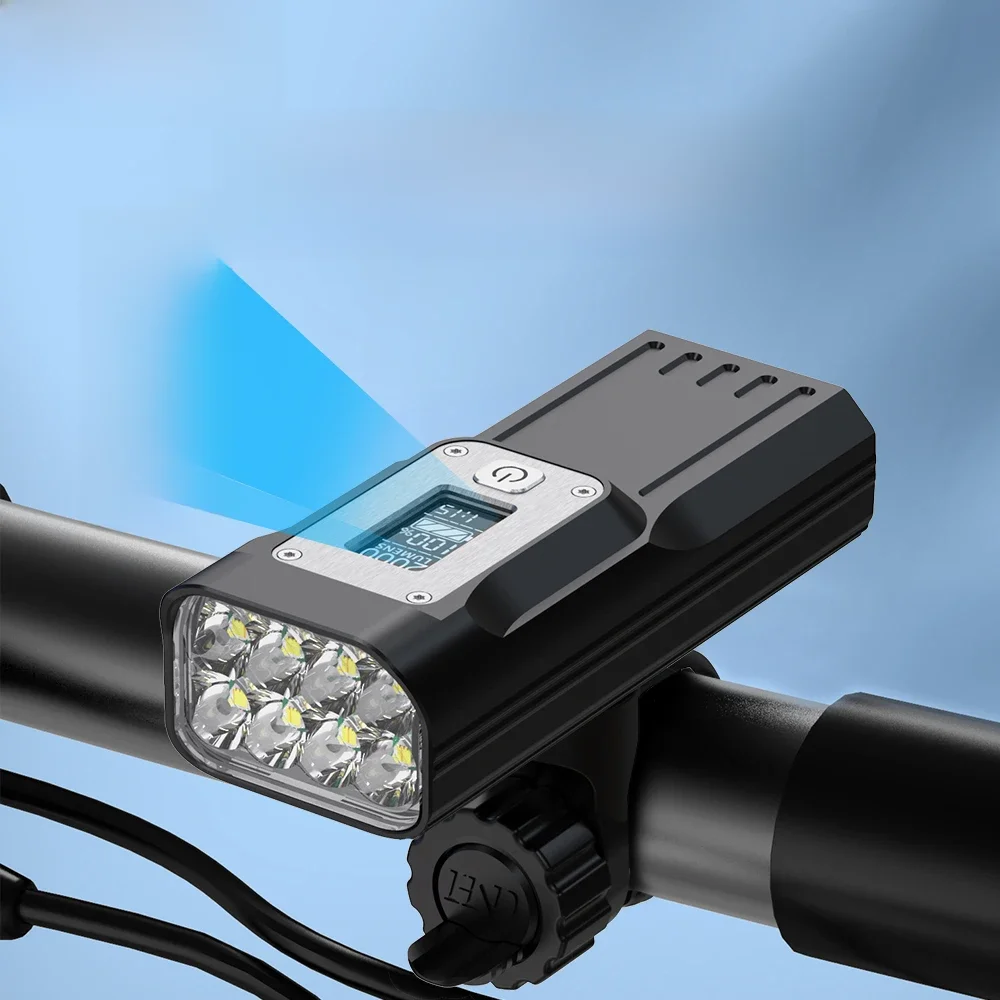 AliExpress NATFIRE Powerful Bike Light OLED Display 10000mAh Rechargeable Bicycle Headlight Flashlight Type-C Charging 2000LM Lamp