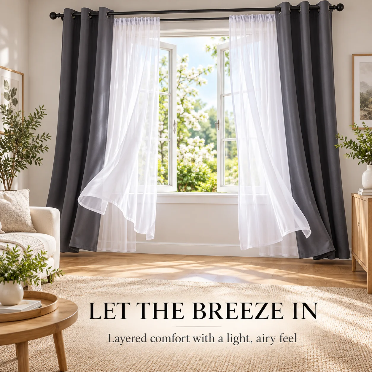 Deep Grey Blackout Curtains 2 Panels 100% Light Blocking Thermal Insulated Machine Washable Energy Saving Privacy Protection for Bedroom & Living Room 52x84 Inch