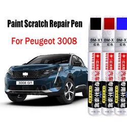 สีรถ Scratch Repair ปากกาสําหรับ Peugeot 3008 Touch-Up ปากกา Remover Paint Care อุปกรณ์เสริมสีดําสีขาวสีแดงสีฟ้าสีเทา