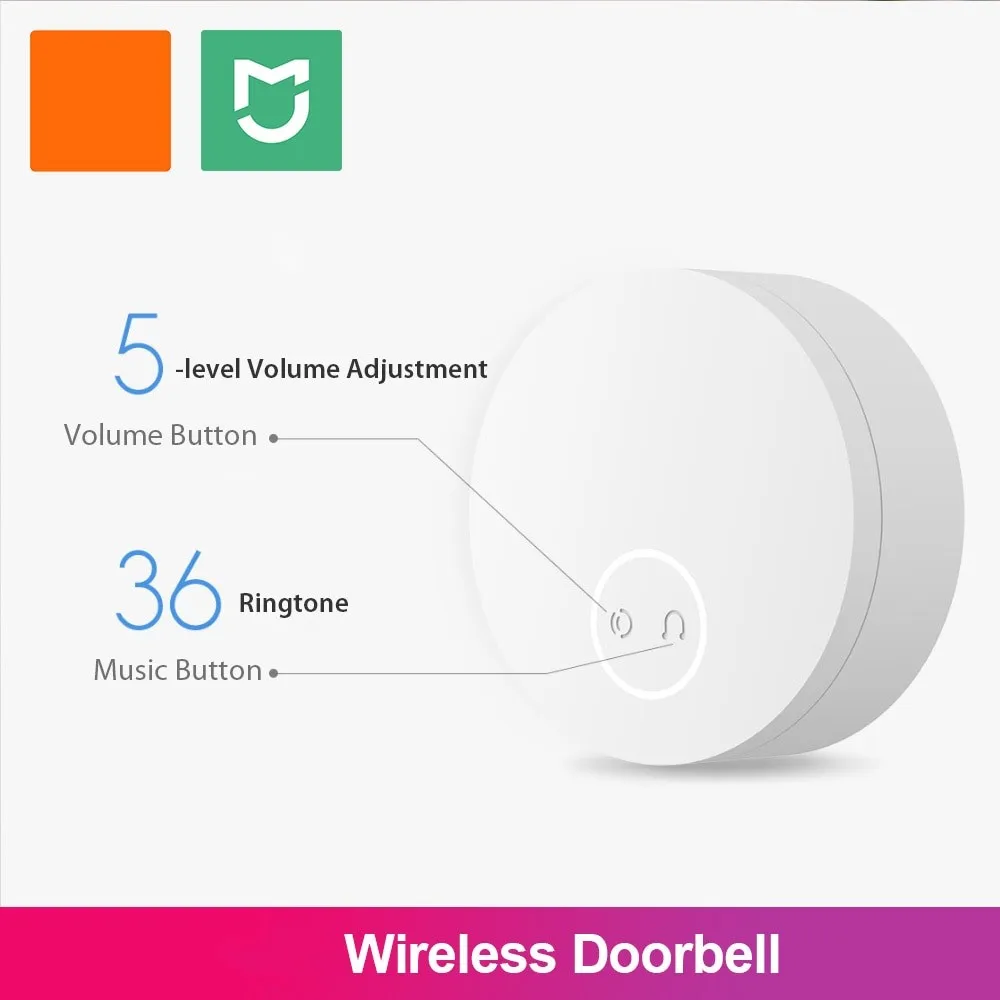 Mi Home Linptech Wireless Doorbell Self-Produced Smart Doorbell Without Wiring Basic Version Connected To Mi Home App