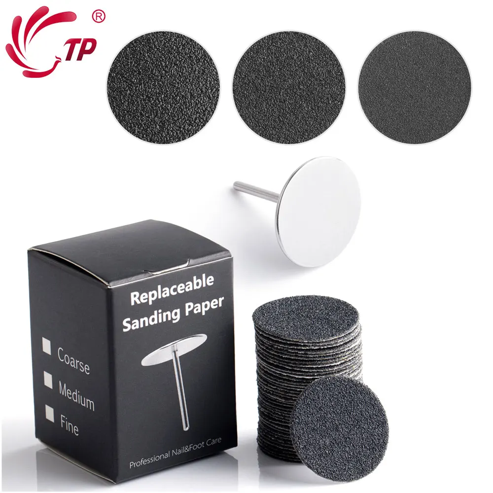 TP 50 sztuk/pudło papier ścierny dysk do elektrycznego pilnika do paznokci kalus usuwacz martwego naskórka peeling do stóp profesjonalny papier ścierny narzędzia do Pedicure