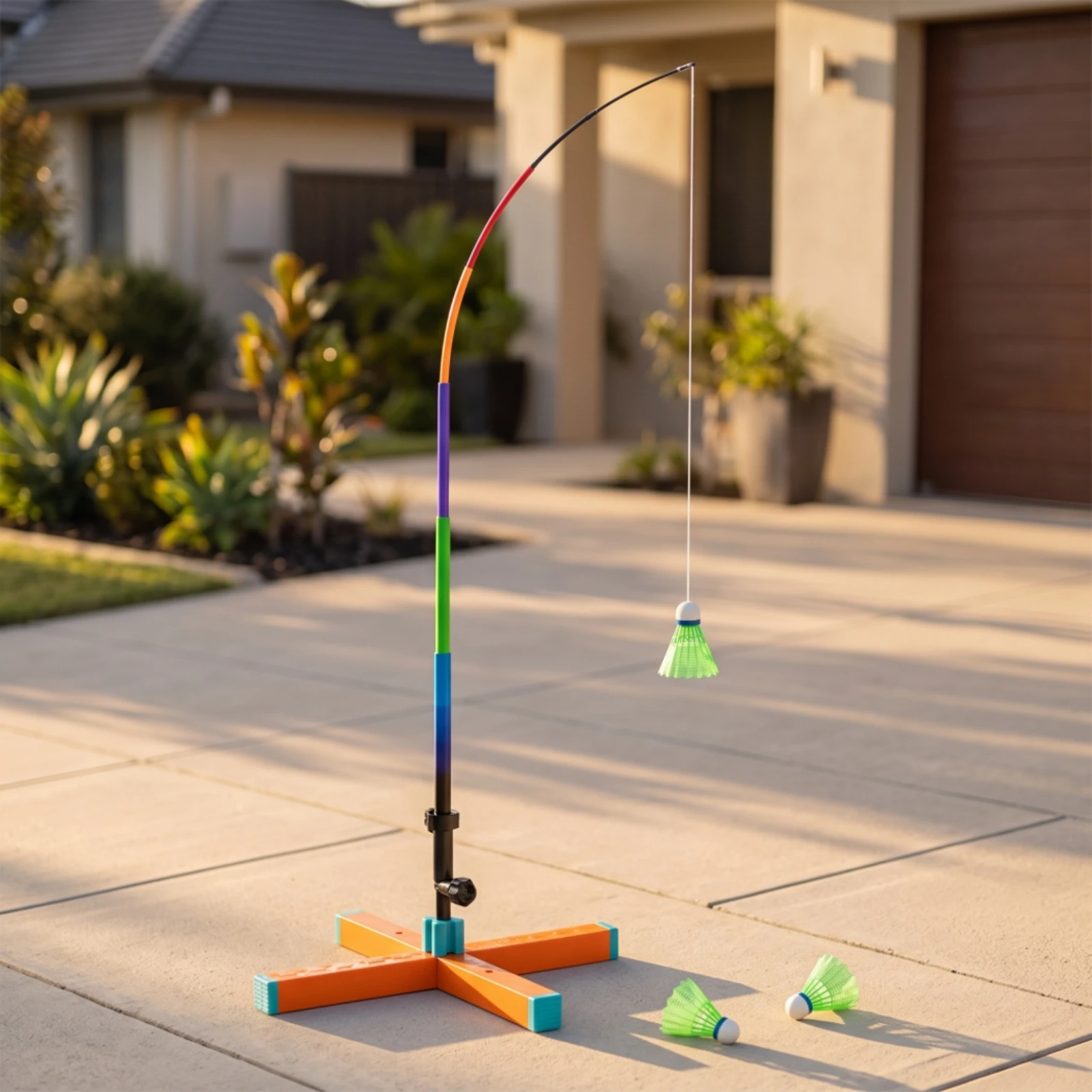 Outdoor Badminton Trainer Foldable Automatic Rebound Single Player Badminton Self Training Equipment Practice Tool