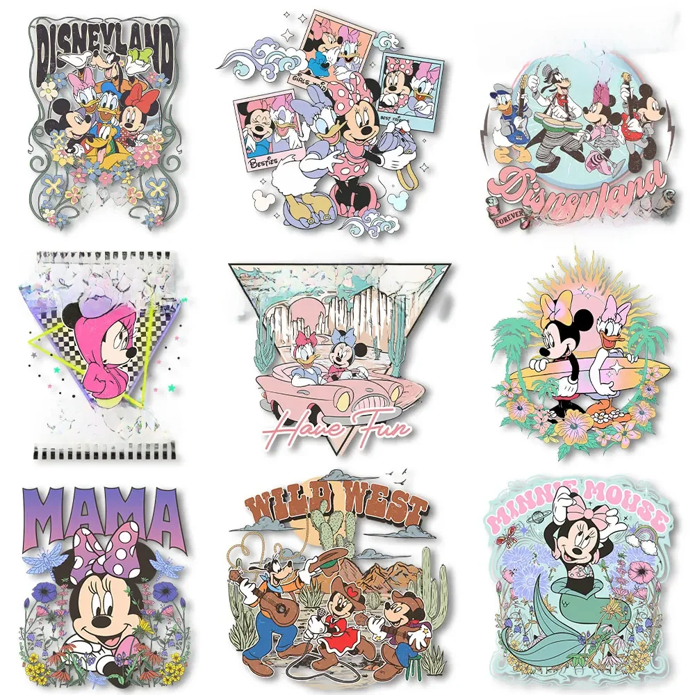 Retro Mickey Minnie Toy Story Ijzer Op Transfers Stickers Voor Kleding Thermische Stickers Diy T-Shirts - afbeelding 2