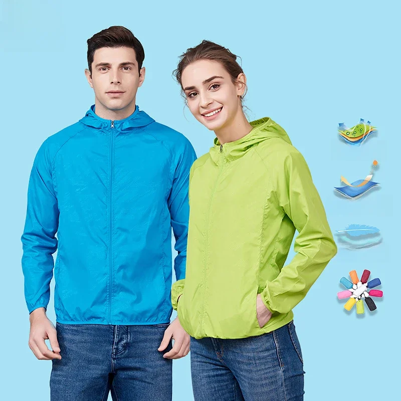 LNGXO unisex kurtka turystyczna mężczyźni kobiety wodoodporna szybkoschnąca wiatrówka kempingowa Outdoor Trekking wędkarstwo płaszcz przeciwdeszczowy odzież anty UV — zdjęcie 2