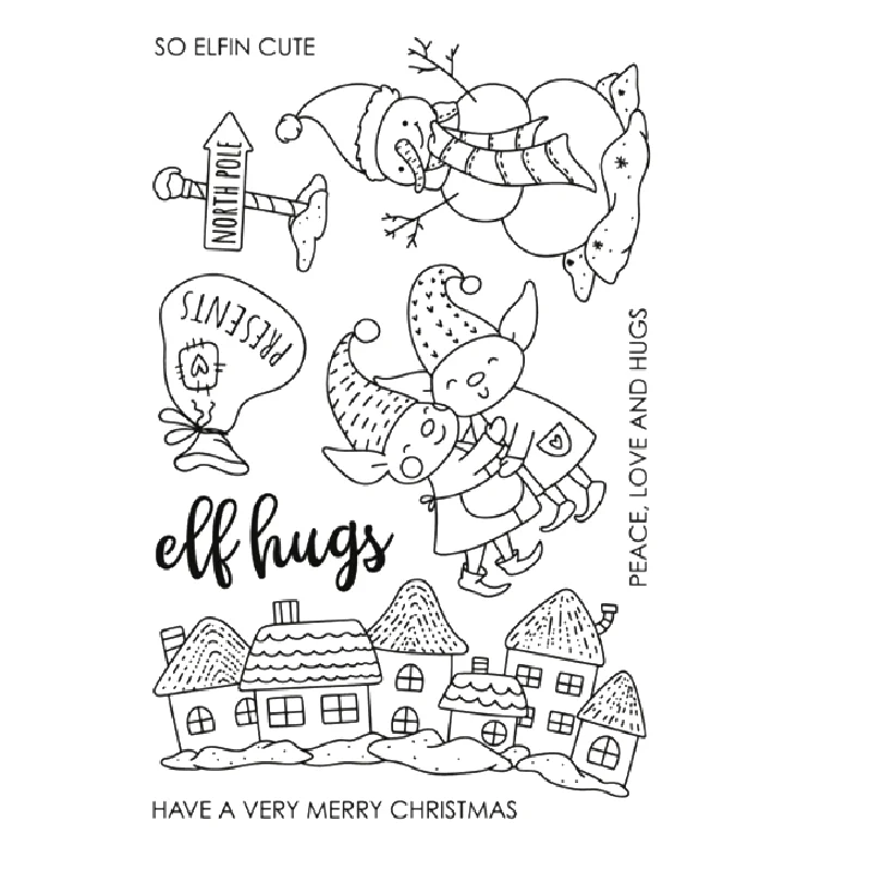 

2022 New Elf Hugs Clear Seal Stamp DIY Scrapbooking Embossing Photo Album Decorative Paper Card Craft Art Handmade Gift