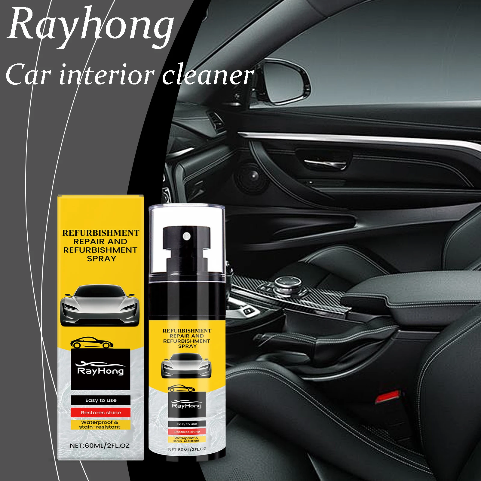 

Rayhong автомобильный восстановленный спрей для пластика, ежедневная очистка грязи, защита пластиковых деталей, восстанавливающий оригинальный цветной спрей для чистки салона