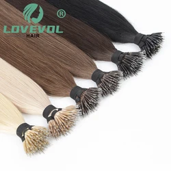 100Pcs & 50Pcs Straight Nano Ring Hair Extensions 32 Colors European Micro Beads Ring Human Hair Extensions 0.5g/0.8g/1g/Strand