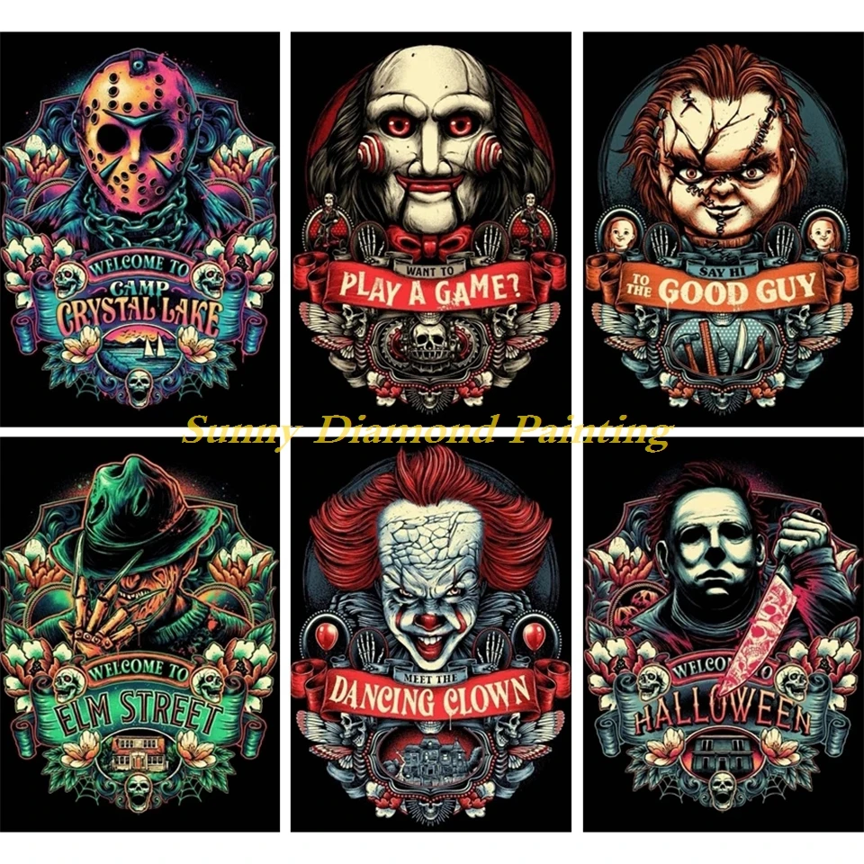 

Horror Killer Movie Character Diamond Painting 5D DIY 2022 New Cartoon Art Mosaic Embroidery Cross Stitch Kits Home Decor Gift