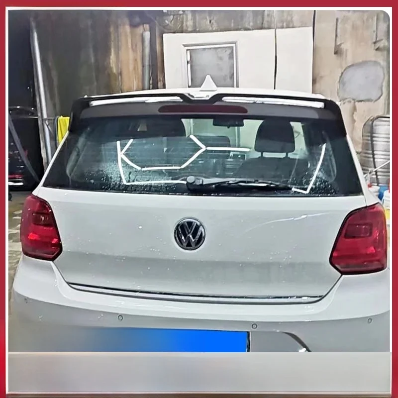 Becquet de toit de style Oposteringer pour Volkswagen Polo MK5 6R 6C 2011-2018, aile arrière en ABS de haute qualité, becquet décoré