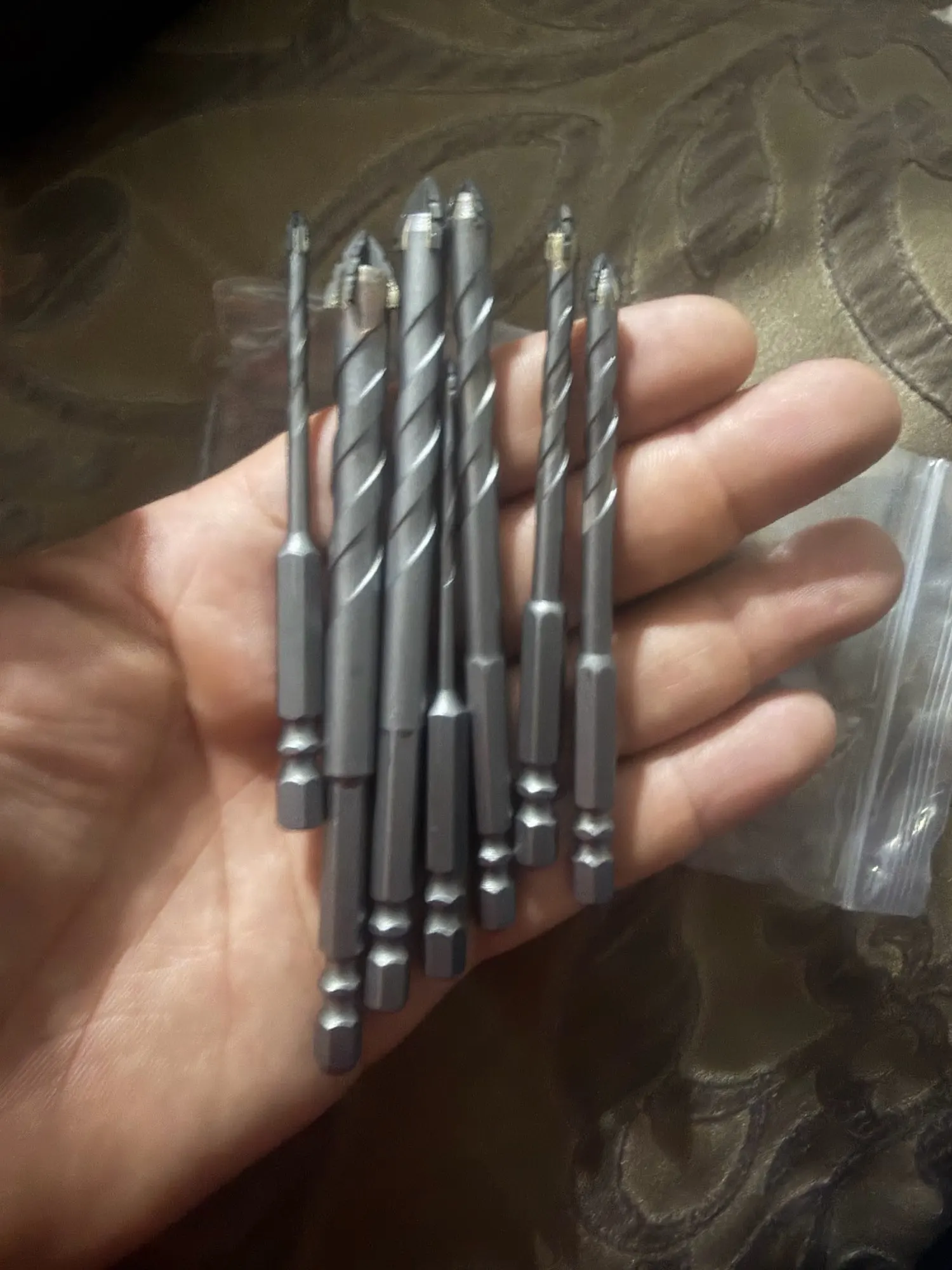 1/7pcs Tungsten Steel Serrated Drilling Bit Set For Ceramic Plastic Tile Ceramic Glass Concrete photo review