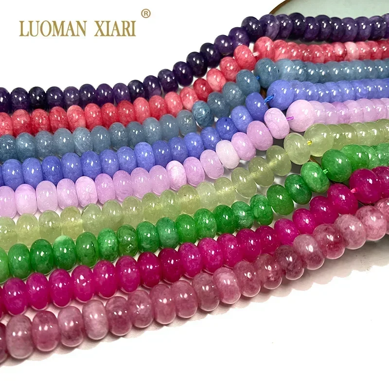 Abacus 5x8MM Natuursteen Kralen Amber Kunzite Oranje Chalcedoon Losse Wiel Spacer Bead voor Sieraden Maken Diy armband Oorbellen - afbeelding 2
