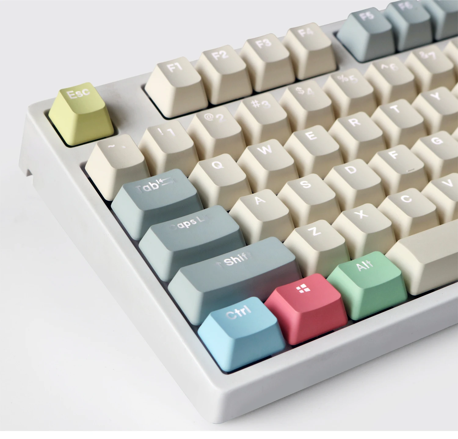 Canvas Translucent Keycaps OEM Profile Side/Top Print Keycap PBT Double Shot Mechanical Keyboard Keycap For MX Switch 1.75U Shif