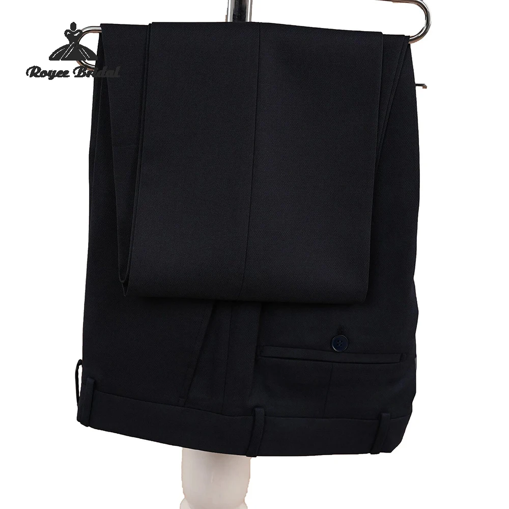 Traje azul de dos piezas para hombre, traje de boda 2026, solapa de pico, traje informal de un solo pecho para fiesta de noche, trajes personalizados para hombre