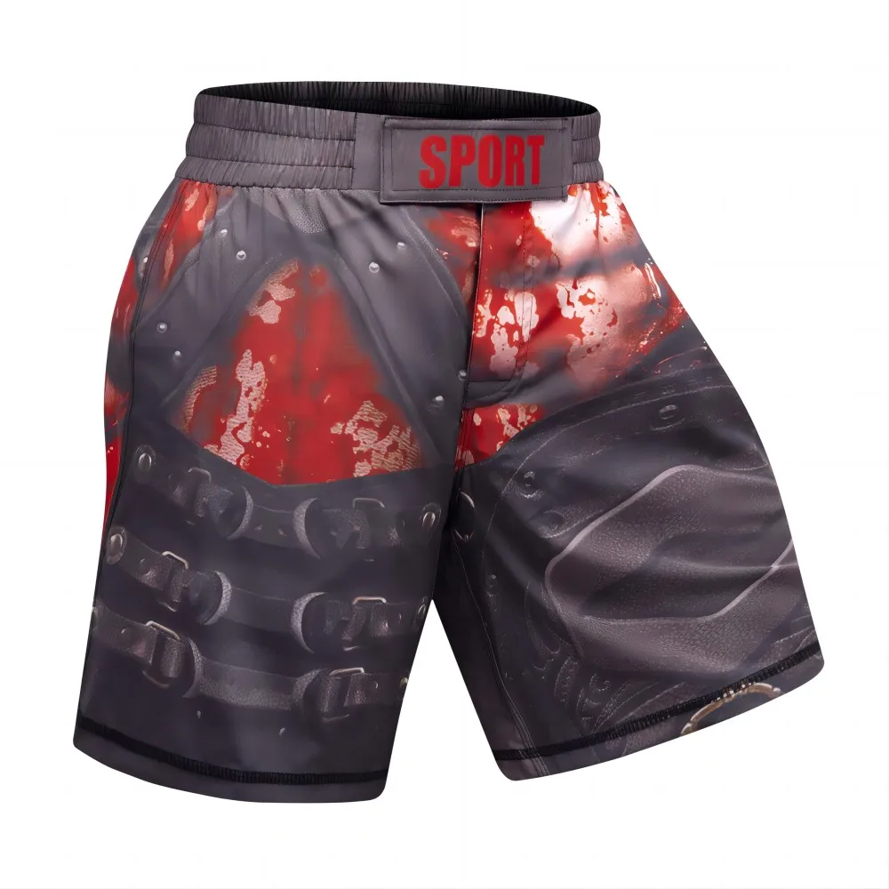 Men's Compression Shorts Print Breathable Comforable Pants Fitness Running Sports MMA Training Combat Sparring Short（20056）