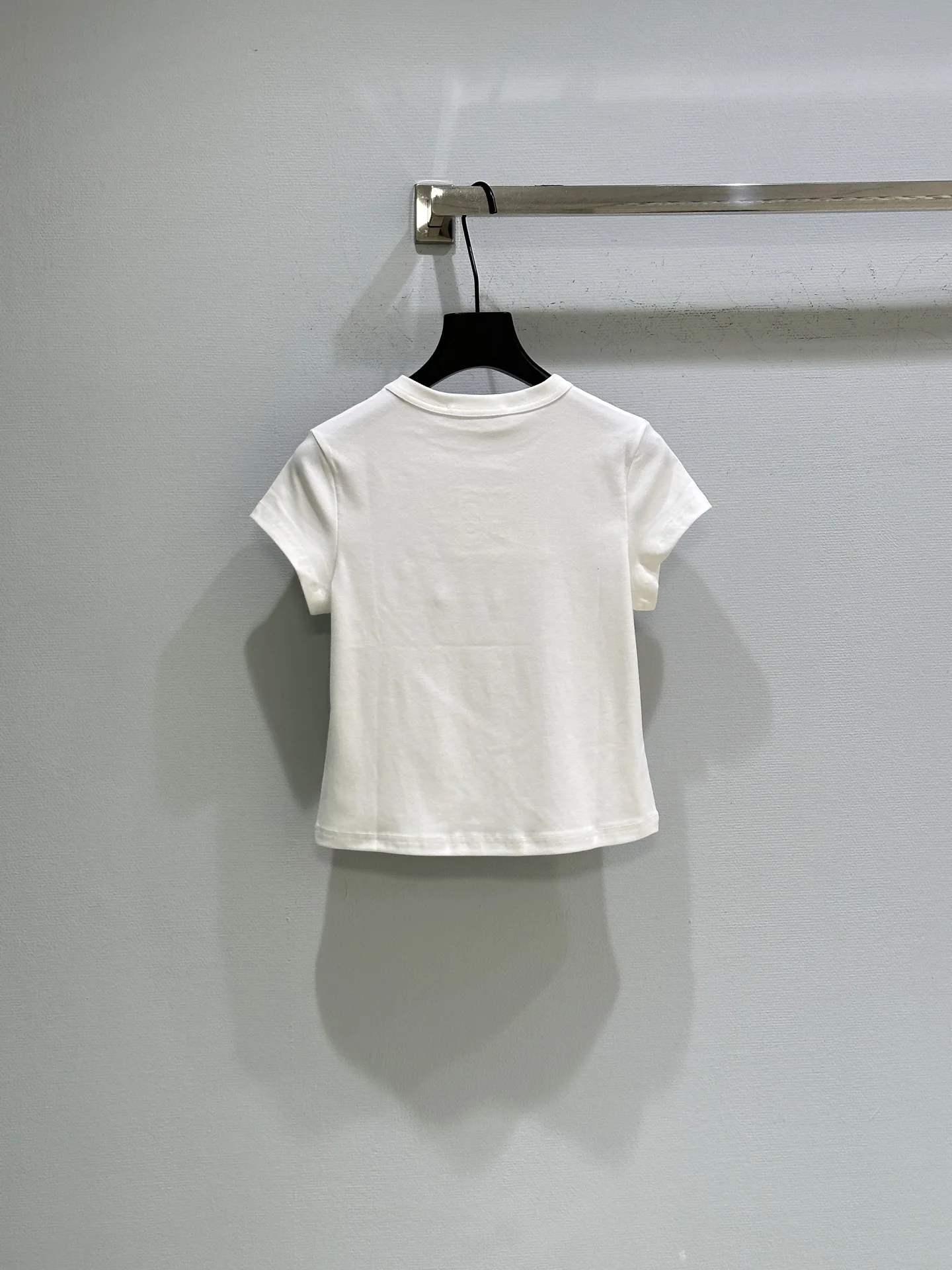 

New Women's Chest Hot Drill Round Collar Cotton Plain Knit Short-sleeved T-shirt