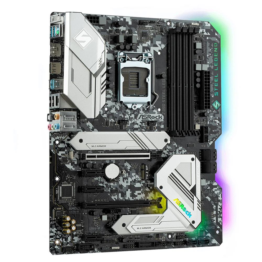 Imagem -04 - Asrock-placa-mãe Z390 Aço Lenda Atx Lga1151 4x Ddr4 128g Sata3 gb s 2x M.2 Nvme