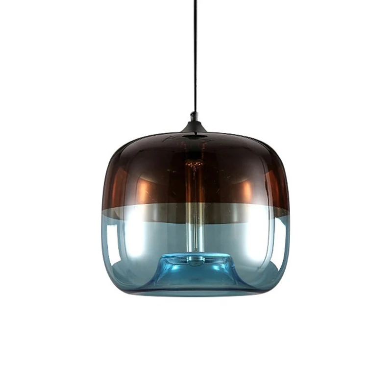 Lampada a sospensione retrò Nordic Verde Blu Apparecchi di illuminazione in vetro Home Loft Cucina Isola Lampade a sospensione vintage a lunghezza regolabile