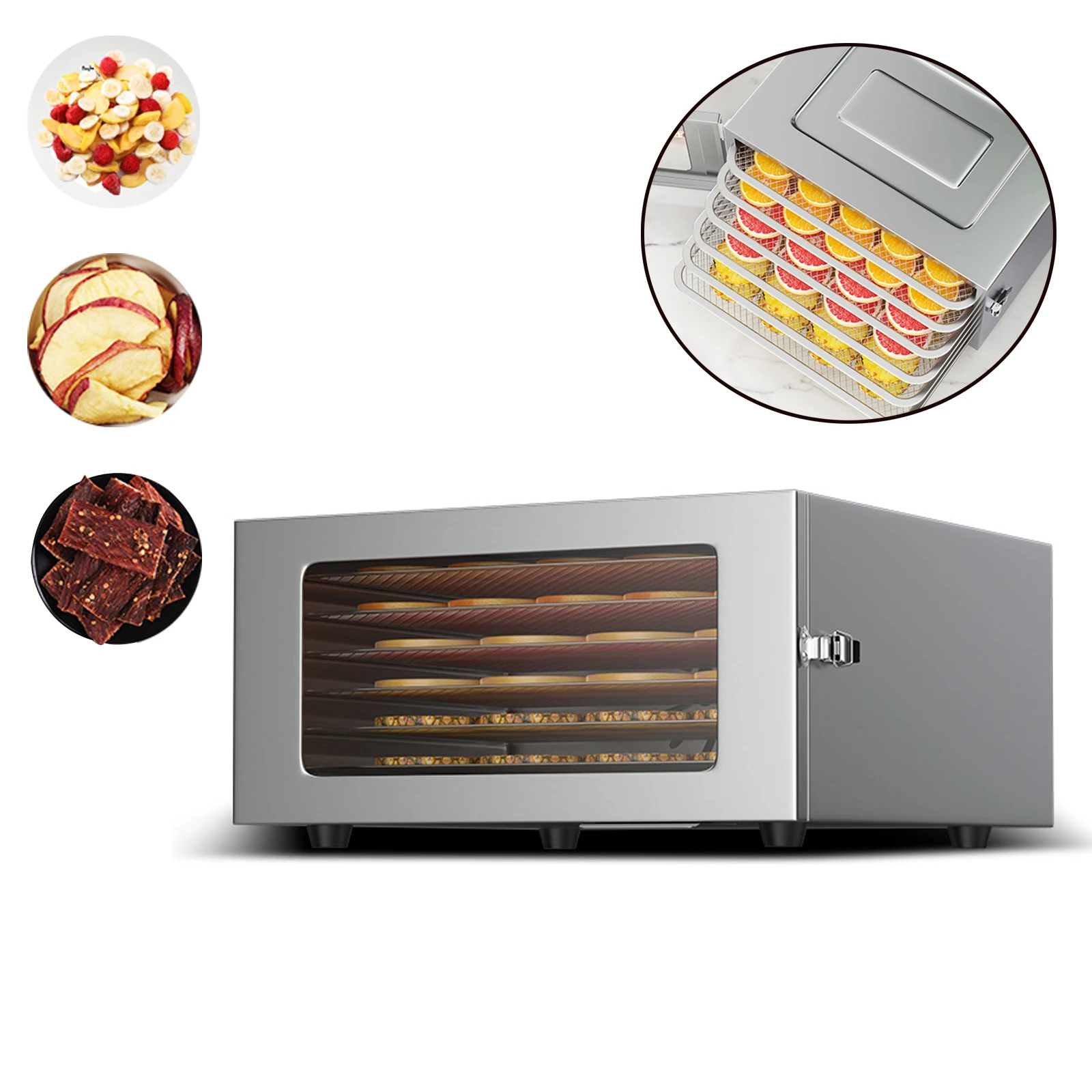 Disidratatore alimentare domestico di grande capacità a 6 strati Risparmio energetico ed efficiente Adatto per asciugare frutta, verdura e carne