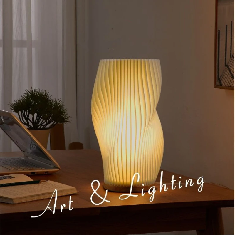 

Nordic Wood Table Lamp Ins Girls Romantic Decoration Wedding Room Creative Simple Modern 3D Printing Night Light