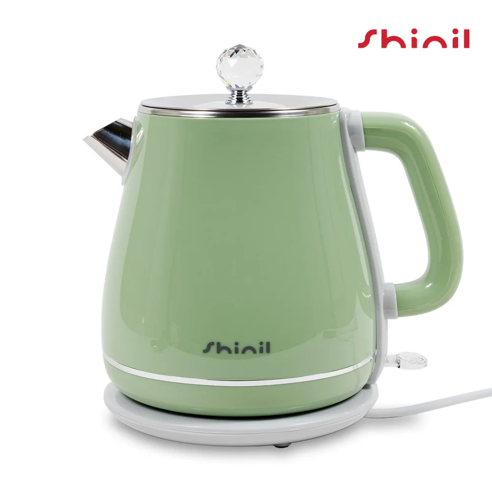 SHINIL Shinil Electric Pot Wireless Kettle Stainless Steel 304 Double Insulation 1.8 L Olive SEP-OV18KP