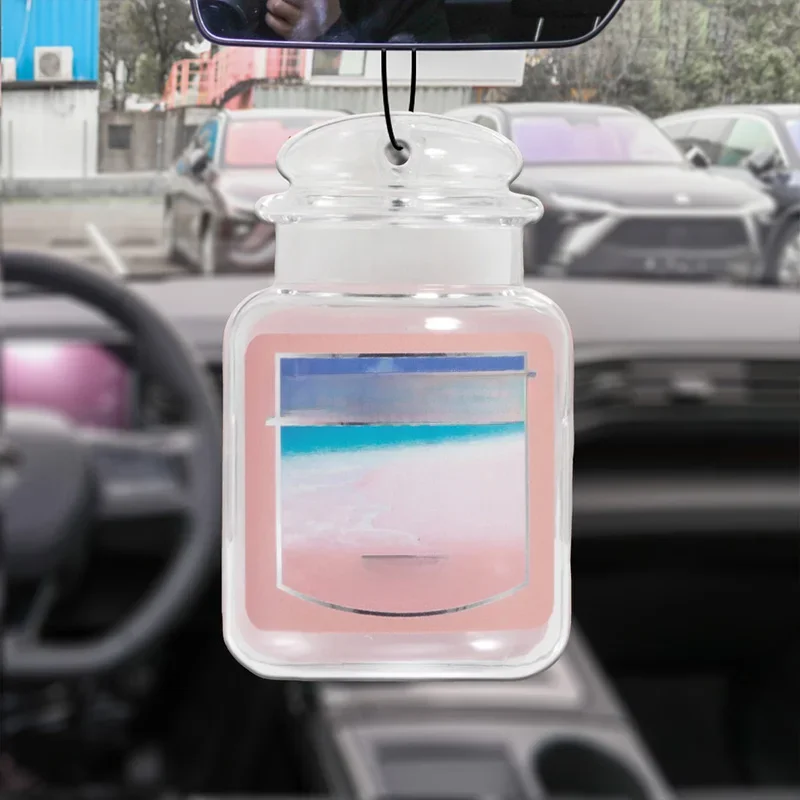 Désodorisant de parfum d'aromathérapie de voiture, rétroviseur cancers de dessin animé japonais, pendentif de parfum, évent de toilette, plage rose