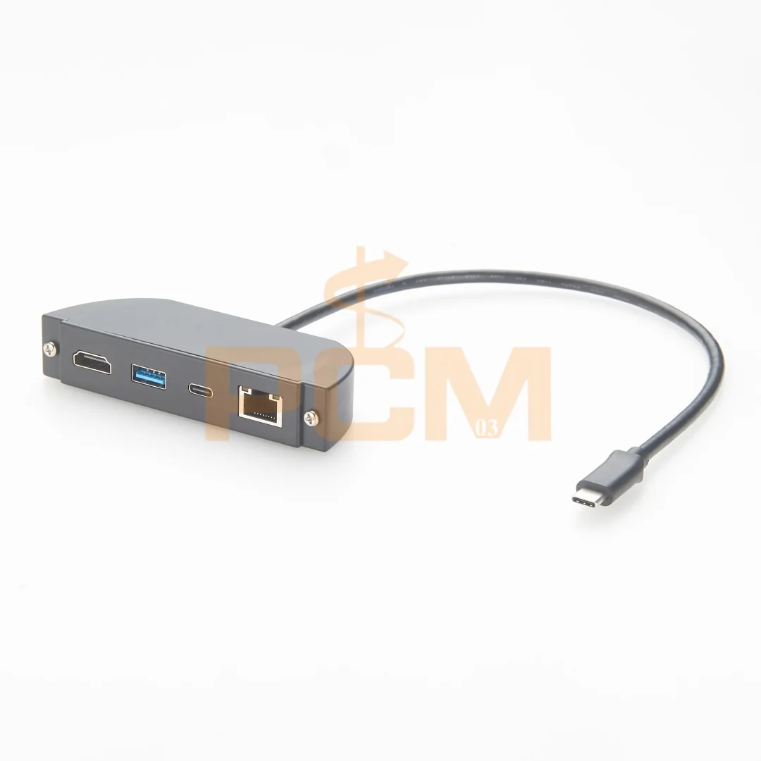 USB C Hub Dock 4in1 Type C to 4K@60Hz HD USB 3.0 A Type-C RJ45 10Gbps 1000Mbps Port Panel Adapter Fast Charge for MacBook Laptop