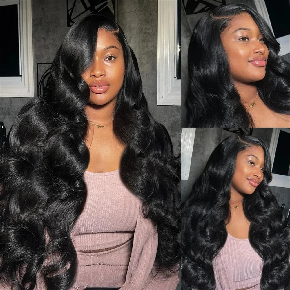 13x4 13x6 Lace Frontal Wig Brazilian Wigs Without Glue 32 34 Inch Body Wave For Black Women Glueless Transparent Human Hair