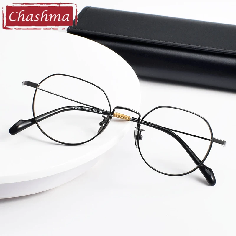 Chashma Prescription Glasses Women Round Pure Titanium Eyeglasses Frames Optical Myopia Eyewear for Recipe Lenses Spectacles