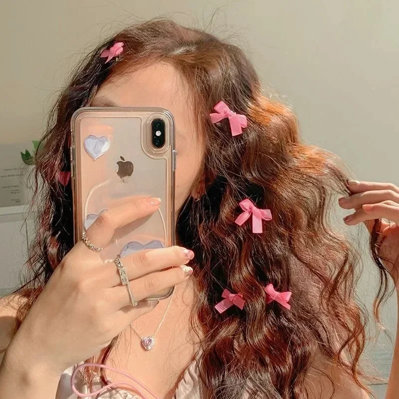 6szt Wstążka Kokarda Spinki do włosów Balet Sweet Bowknot Spinki do włosów Bang Clip Korean Girls Mini Grabs Clips Kobiety Nakrycia głowy Akcesoria do włosów — zdjęcie 2