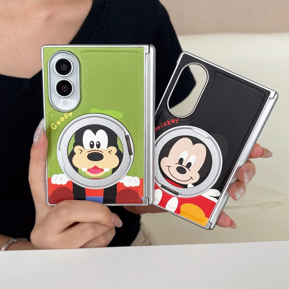 Kawaii Cartoon Character Phone Case for Samsung Galaxy Z Fold 8 Ultra Z Fold 8 7 6 Leather Anti-fall Folding Cover with Magnetic
